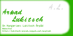 arpad lukitsch business card